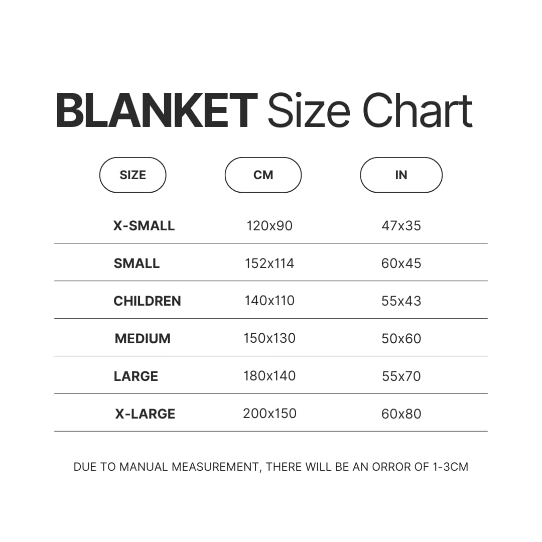 Blanket Size Chart - IVE Store