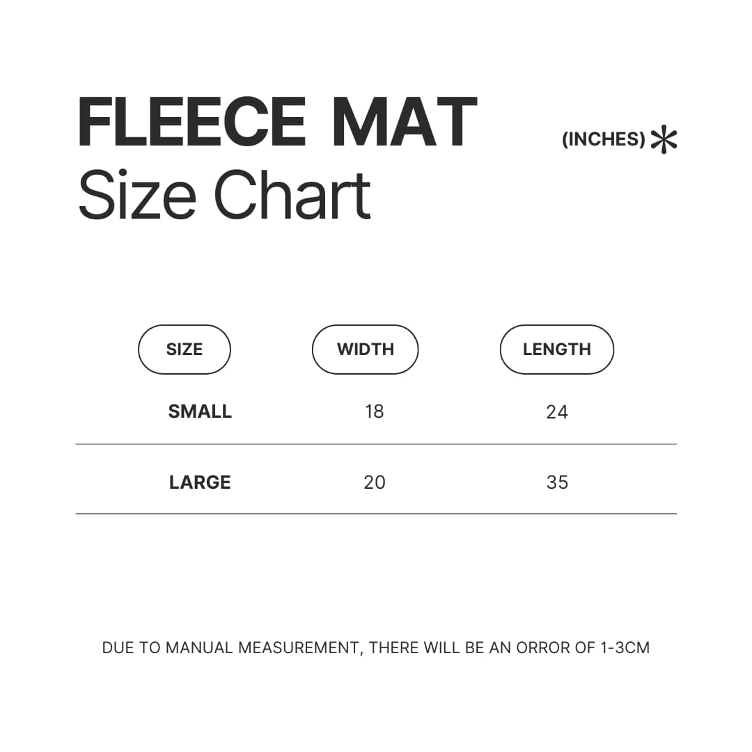 Fleece Mat Size Chart - IVE Store