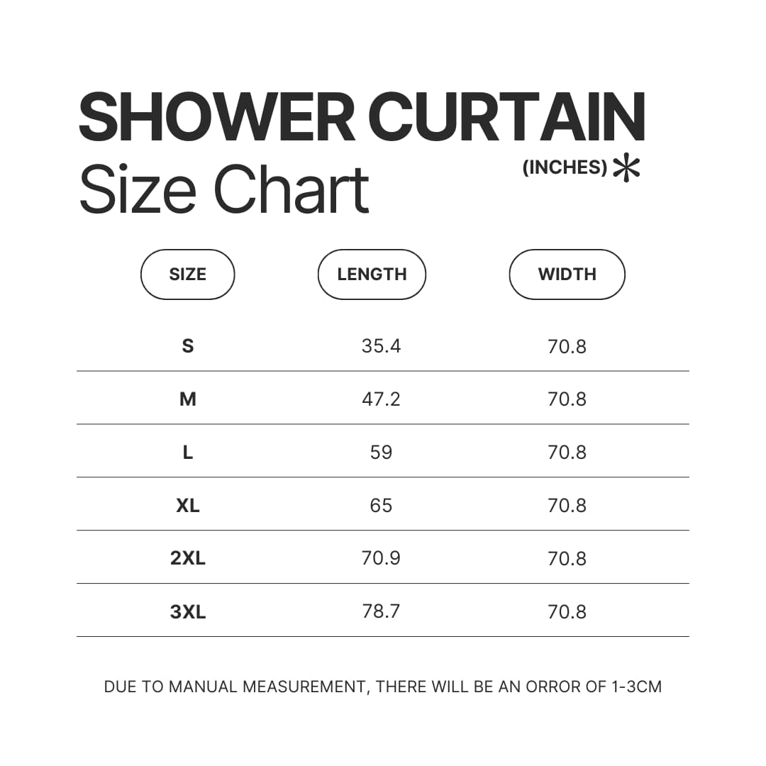 Shower Curtain Size Chart - IVE Store