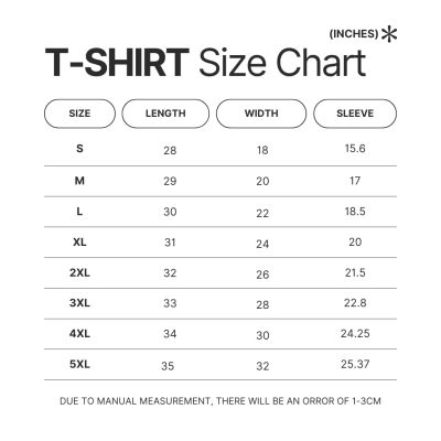 T shirt Size Chart - IVE Store