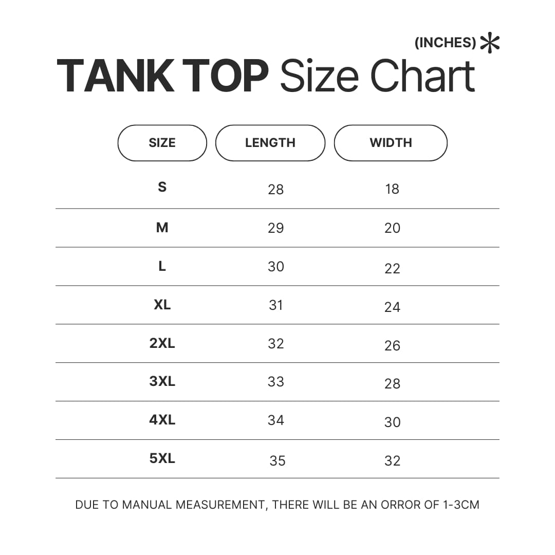 Tank Top Size Chart - IVE Store