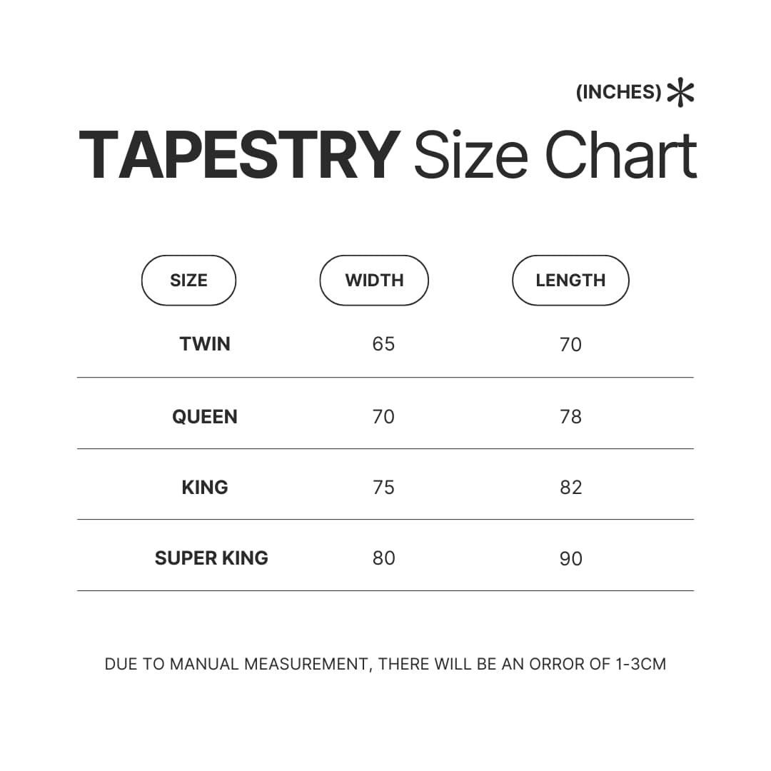 Tapestry Size Chart - IVE Store