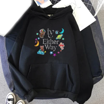 IVE Either Way Printed Hoodies Men Woman Hoody Casual Hoodie Oversized Hooded Sweatshirts Pullovers Unisex Tracksuits - IVE Store