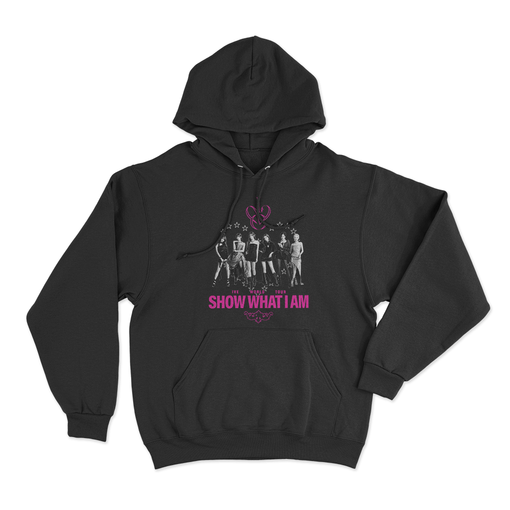 IVE Icon Heart Tour Unisex Hoodie Black IVE Icon Heart Tour Unisex Hoodie Black
