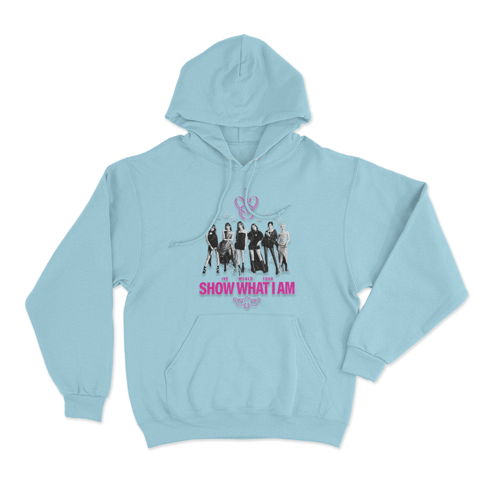 IVE Icon Heart Tour Unisex Hoodie Sky Blue IVE Icon Heart Tour Unisex Hoodie Sky Blue