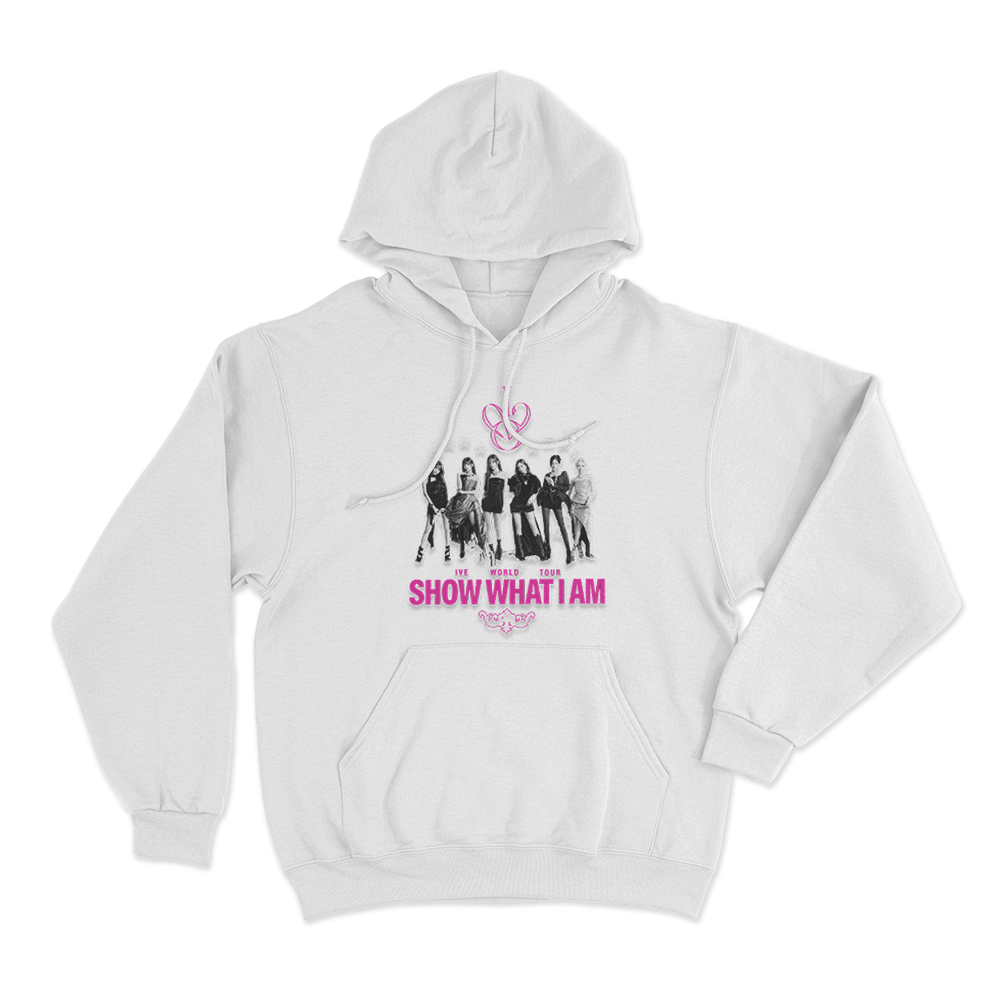 IVE Icon Heart Tour Unisex Hoodie White IVE Icon Heart Tour Unisex Hoodie White