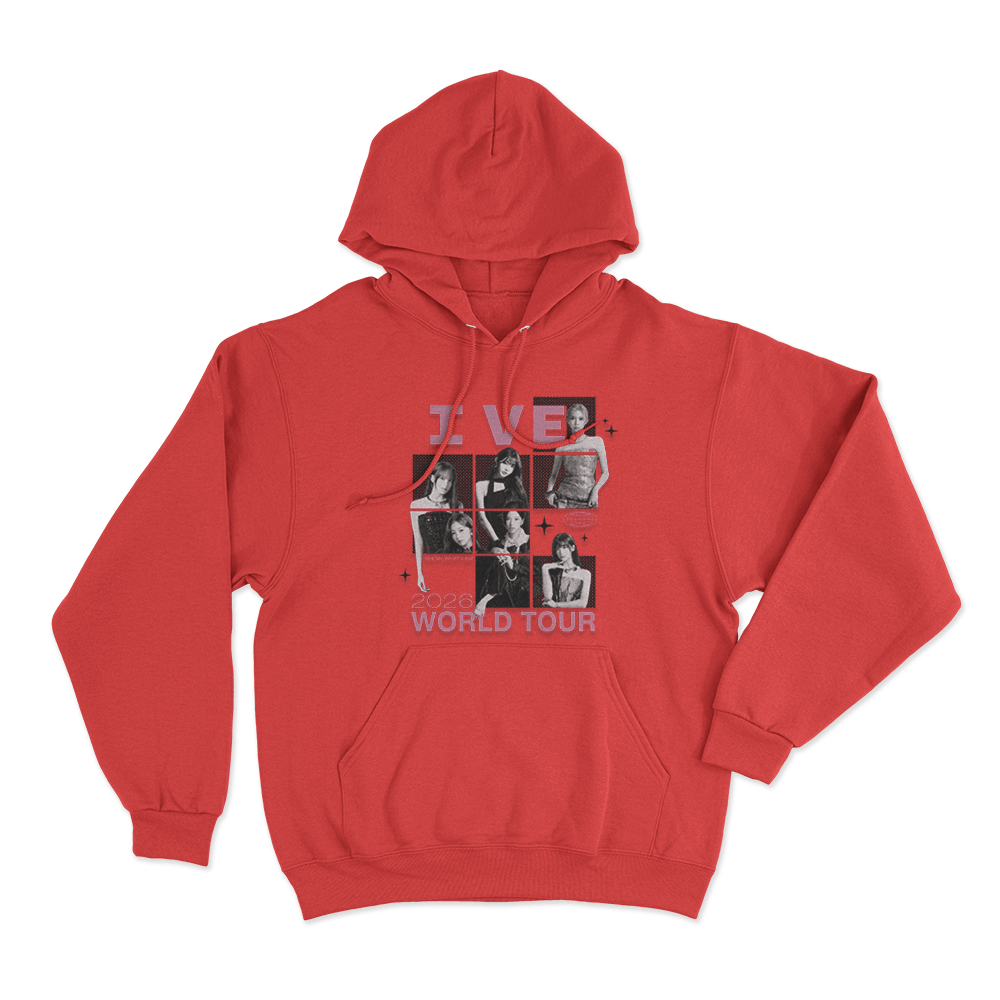 IVE Photo Collage Tour Unisex Hoodie Red IVE Photo Collage Tour Unisex Hoodie Red